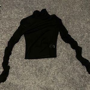 Sheer Black Crop Turtleneck